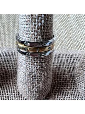 Canada 925 3 Stackable Rings 2 Silver 1 Gold all Sterling 8